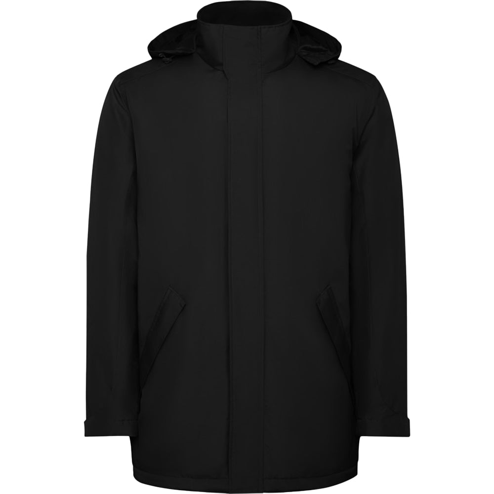 Solid Black - Front - Roly Childrens-Kids America Padded Parka