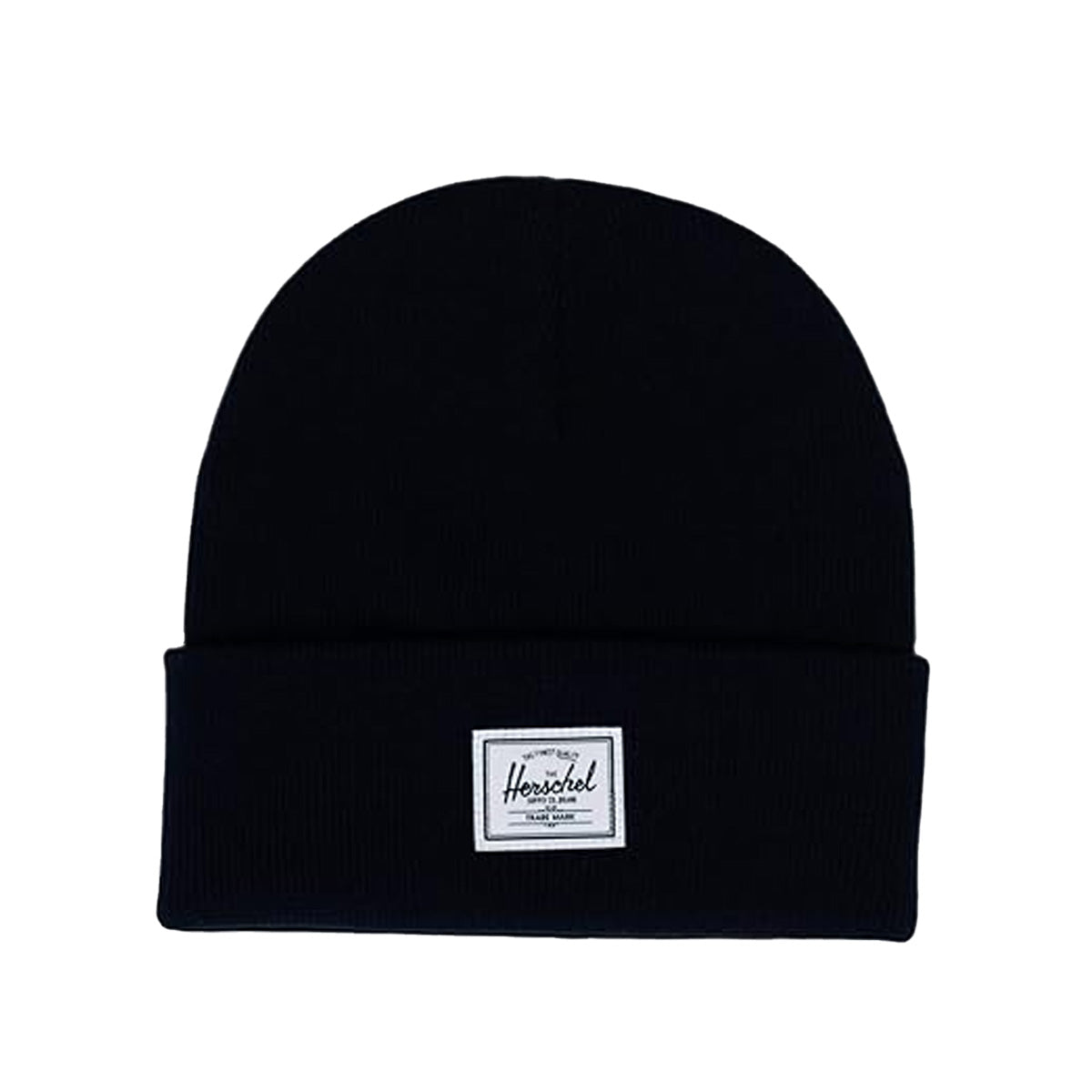Solid Black - Front - Herschel Elmer Ribbed Beanie