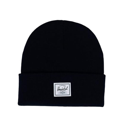 Solid Black - Front - Herschel Elmer Ribbed Beanie