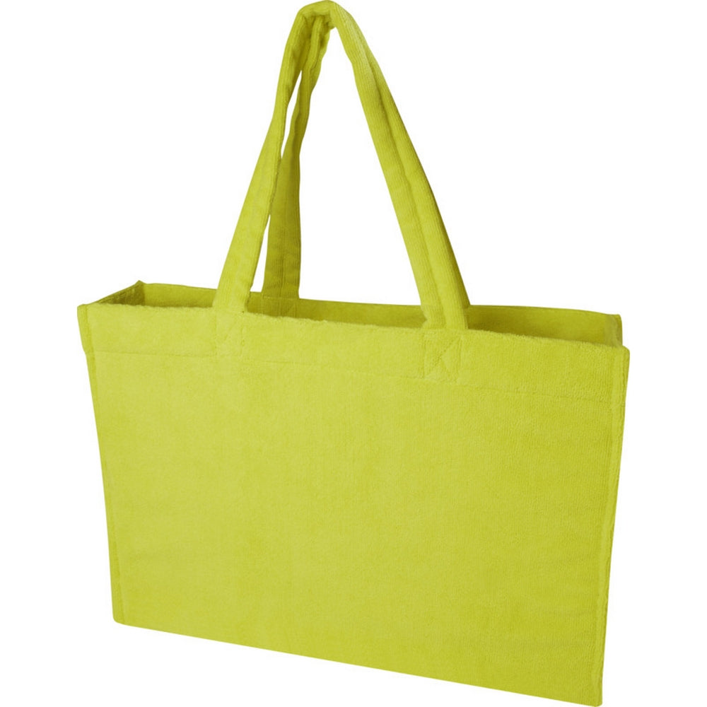 Lime - Back - Floso Siam Terrycloth Beach Recycled 13L Tote Bag