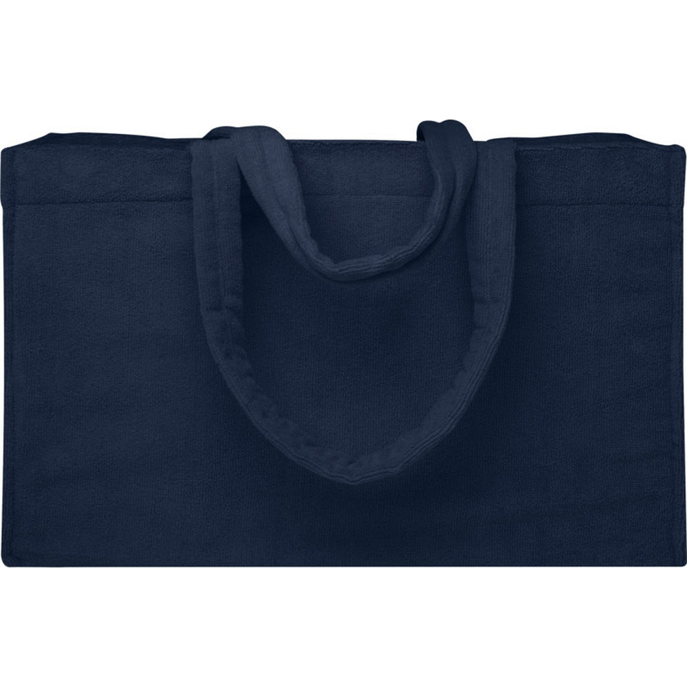 Navy - Side - Floso Siam Terrycloth Beach Recycled 13L Tote Bag
