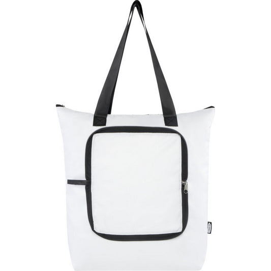 White - Front - EcoFold RPET Foldable 15L Cooler Tote Bag