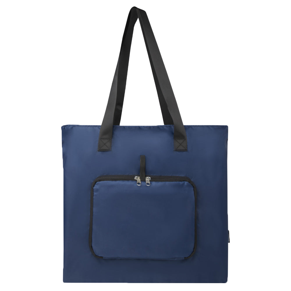 Navy - Front - Floso RPET Foldable 16L Tote Bag
