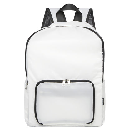 White - Front - Floso RPET Foldable 15L Backpack