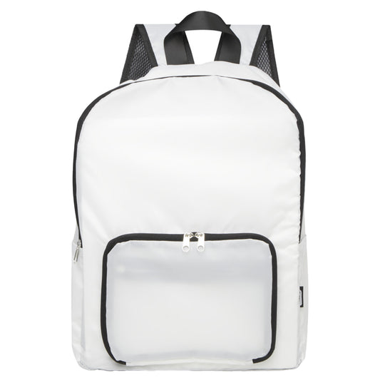 White - Front - Floso RPET Foldable 15L Backpack