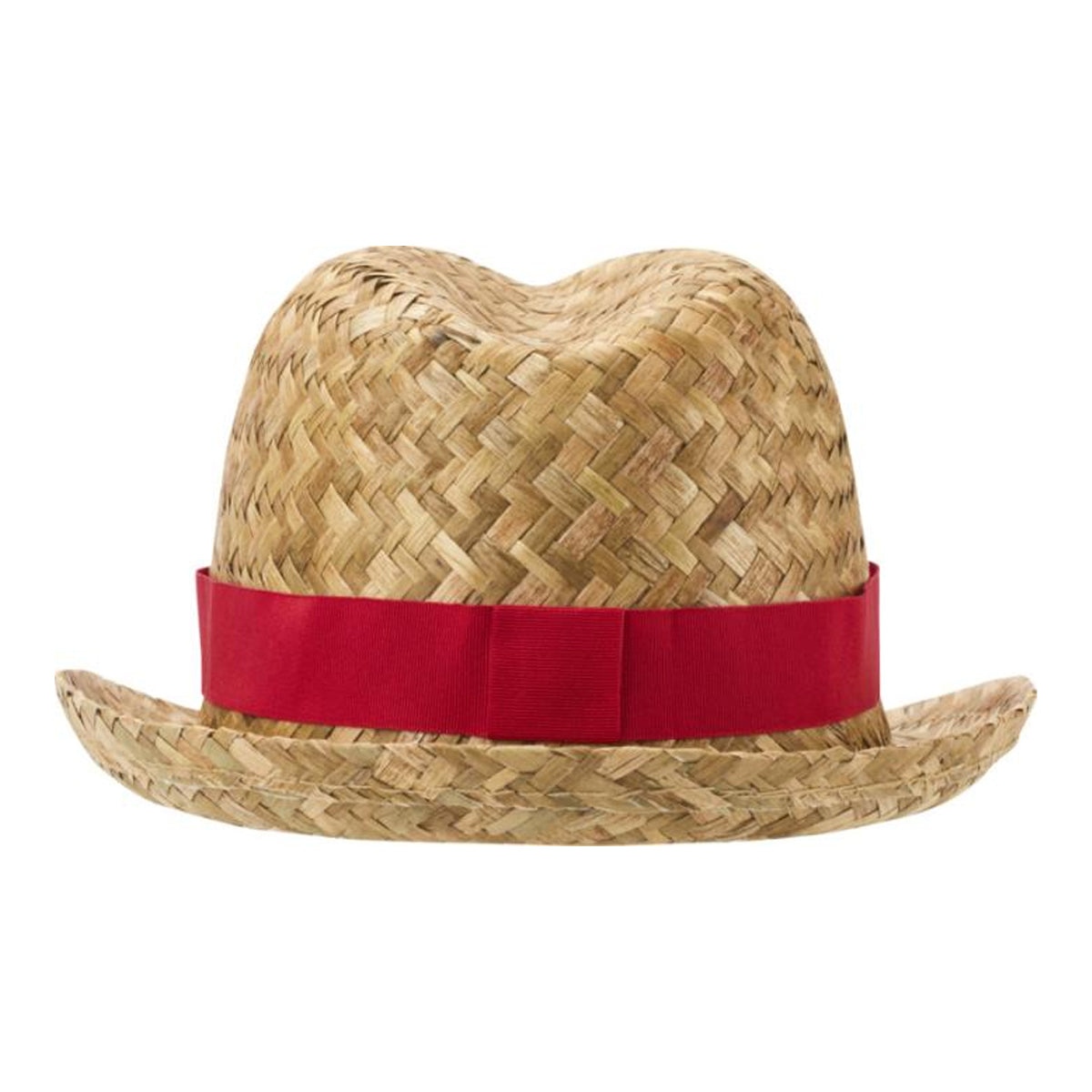 Natural-Red - Back - Floso Unisex Adult Pricus Straw Sun Hat