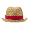 Natural-Red - Back - Floso Unisex Adult Pricus Straw Sun Hat