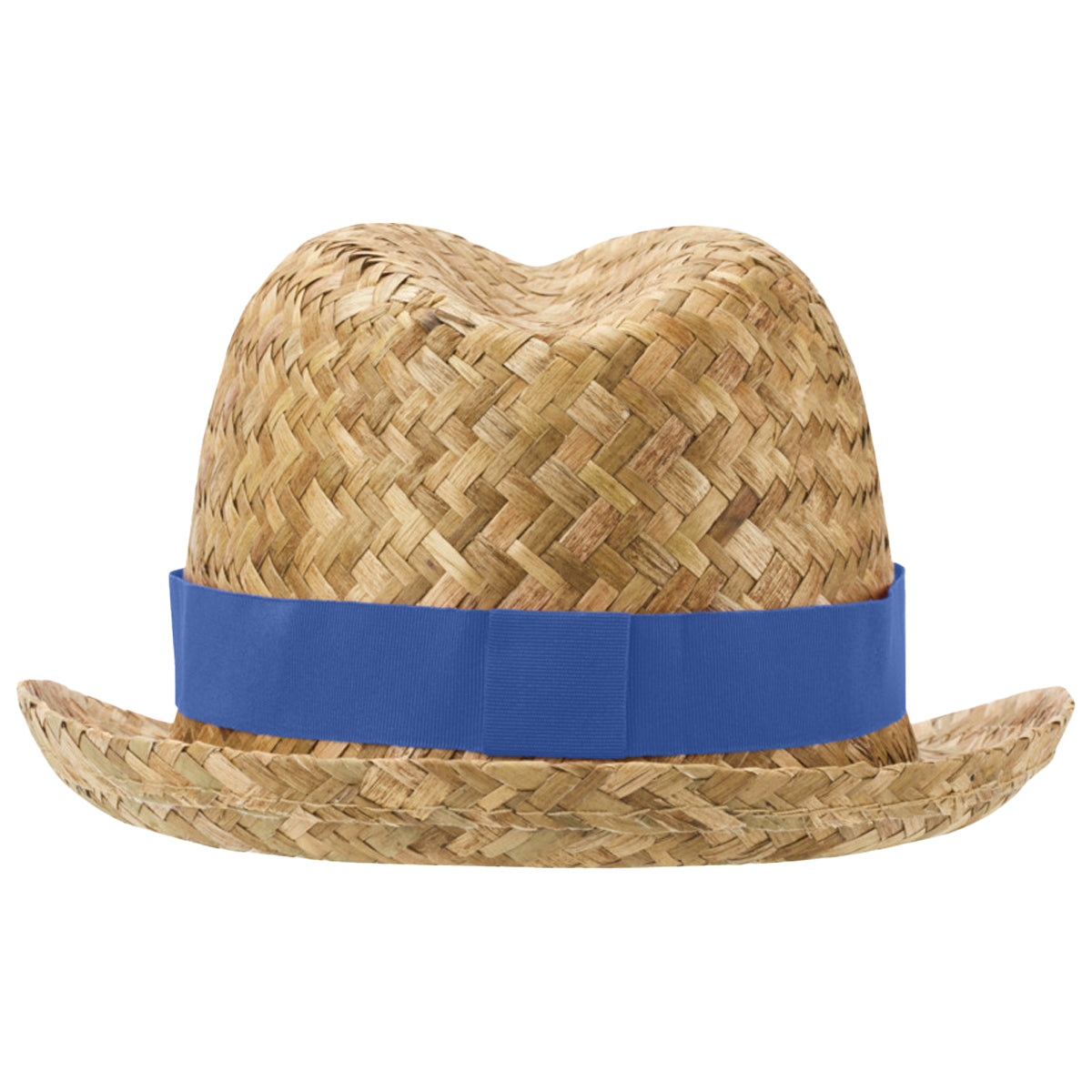 Natural-Royal Blue - Lifestyle - Floso Unisex Adult Pricus Straw Sun Hat