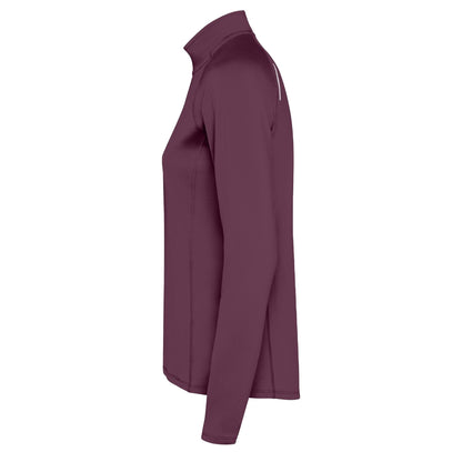 Plum Red - Back - Roly Womens-Ladies Estambul Quarter Zip Long-Sleeved Sweatshirt