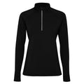 Solid Black - Front - Roly Womens-Ladies Estambul Quarter Zip Long-Sleeved Sweatshirt