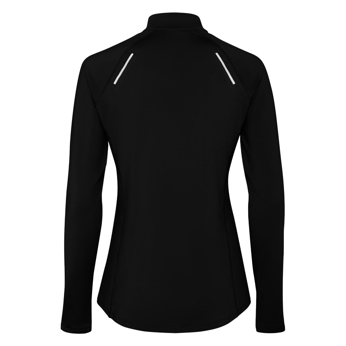 Solid Black - Back - Roly Womens-Ladies Estambul Quarter Zip Long-Sleeved Sweatshirt