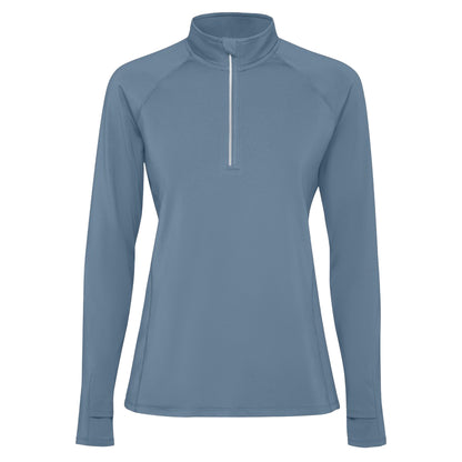 Storm Blue - Front - Roly Womens-Ladies Estambul Quarter Zip Long-Sleeved Sweatshirt