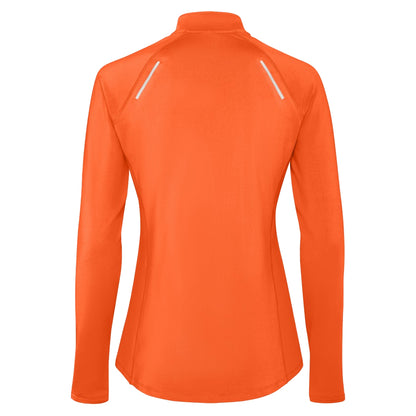 Fire Orange - Back - Roly Womens-Ladies Estambul Quarter Zip Long-Sleeved Sweatshirt