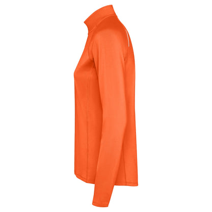 Fire Orange - Side - Roly Womens-Ladies Estambul Quarter Zip Long-Sleeved Sweatshirt