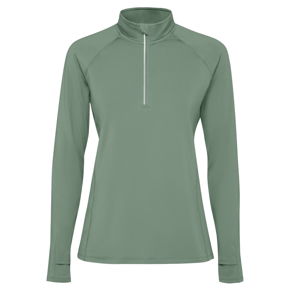 Laurel Green - Front - Roly Womens-Ladies Estambul Quarter Zip Long-Sleeved Sweatshirt