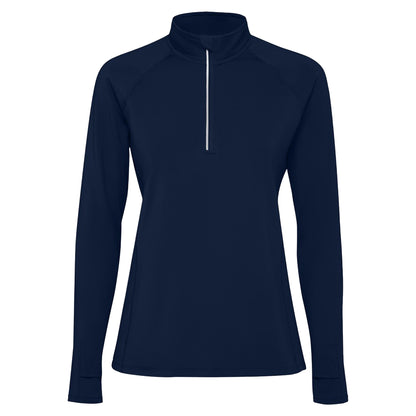 Navy Blue - Front - Roly Womens-Ladies Estambul Quarter Zip Long-Sleeved Sweatshirt