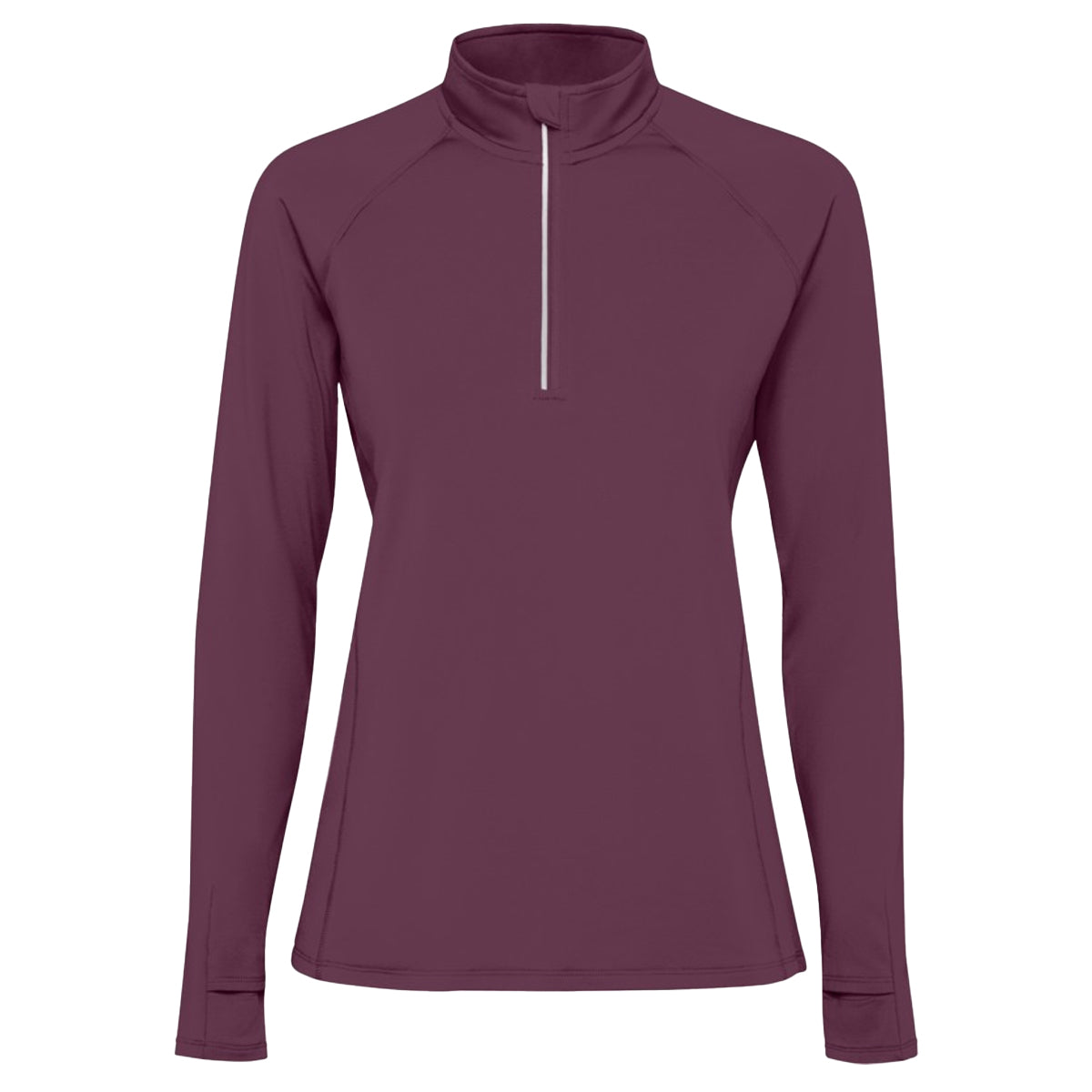 Plum Red - Front - Roly Womens-Ladies Estambul Quarter Zip Long-Sleeved Sweatshirt
