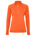 Fire Orange - Front - Roly Womens-Ladies Estambul Quarter Zip Long-Sleeved Sweatshirt