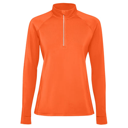 Fire Orange - Front - Roly Womens-Ladies Estambul Quarter Zip Long-Sleeved Sweatshirt