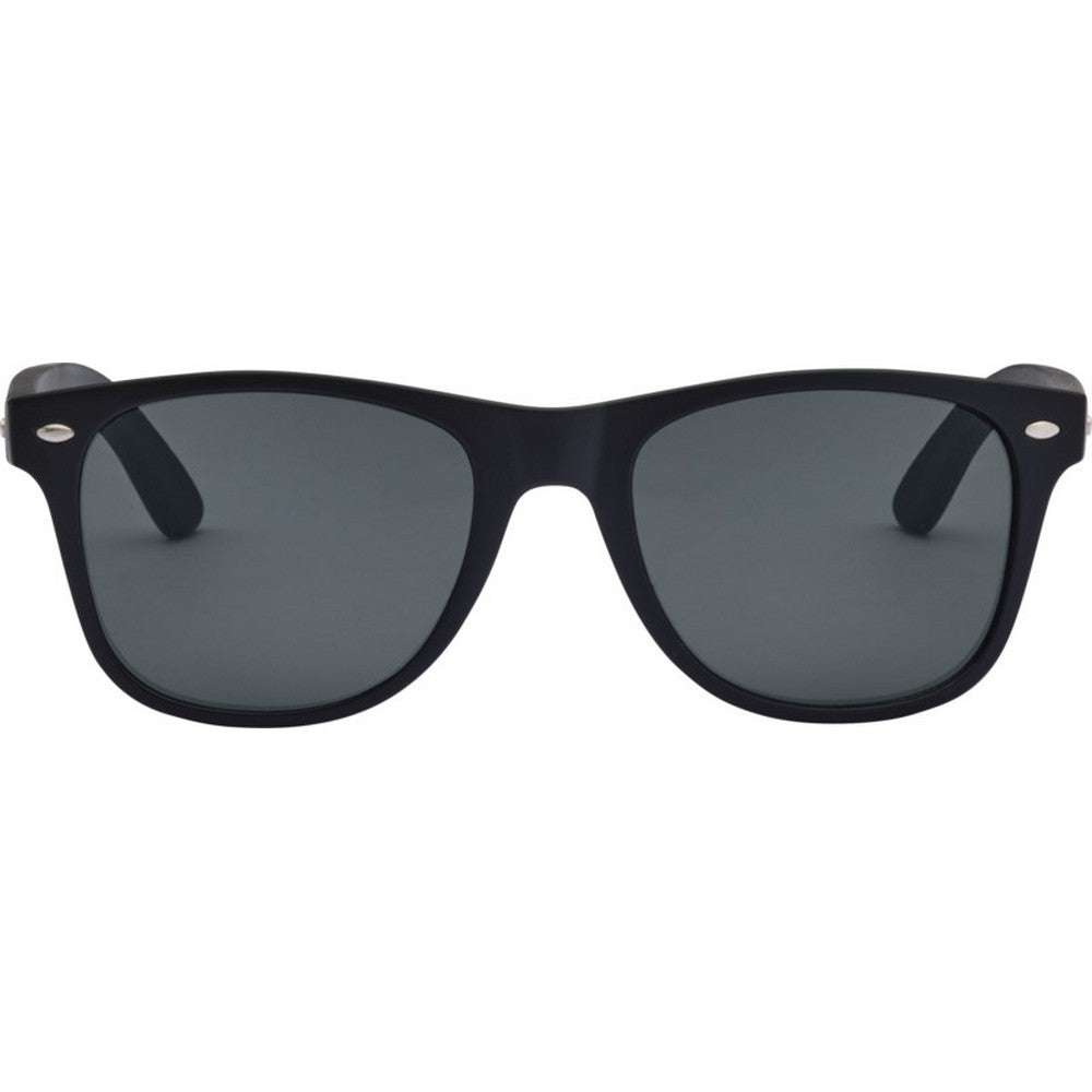 Solid Black - Front - Floso Unisex Adult Bamboo Sunglasses