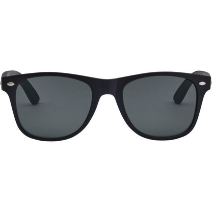 Solid Black - Front - Floso Unisex Adult Bamboo Sunglasses