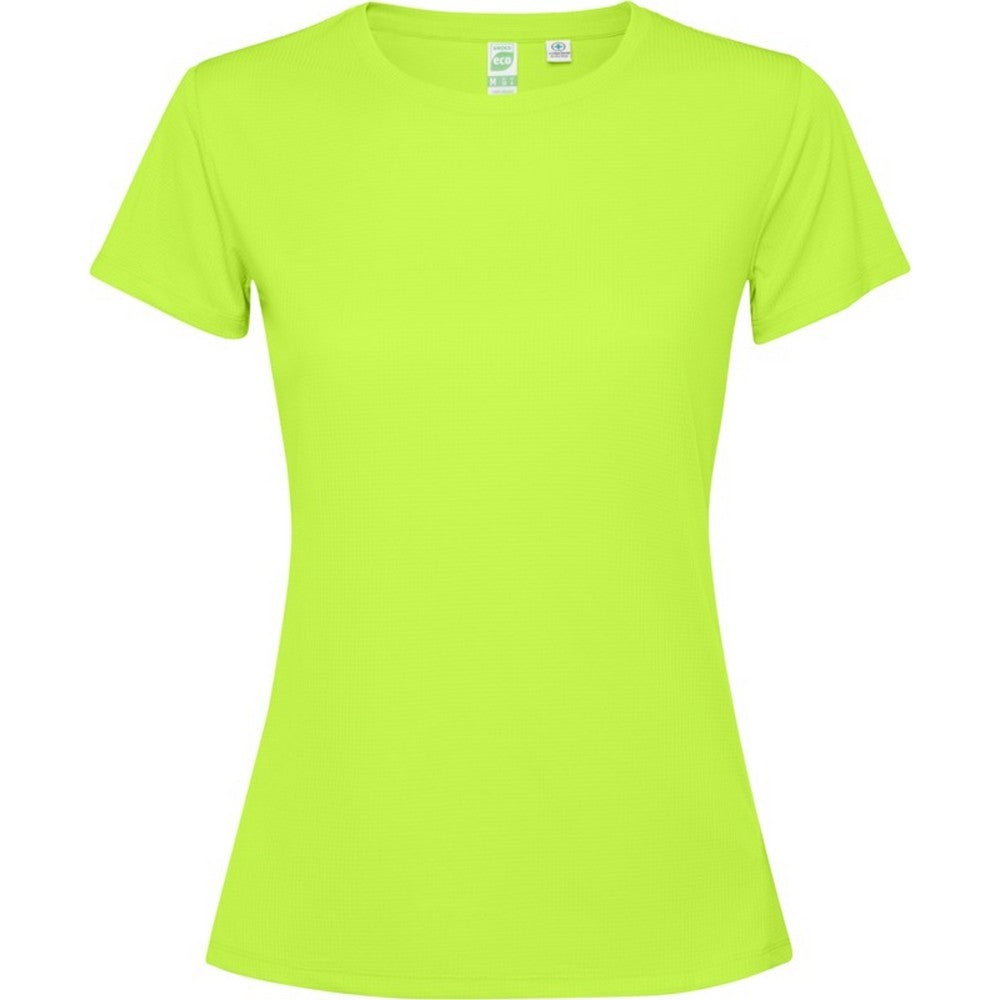 Fluorescent Green - Front - Roly Womens-Ladies Estoril Short-Sleeved T-Shirt