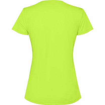 Fluorescent Green - Back - Roly Womens-Ladies Estoril Short-Sleeved T-Shirt