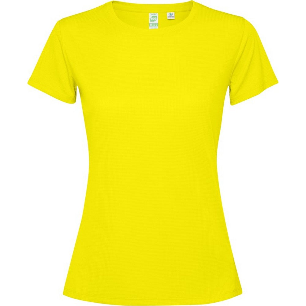 Fluorescent Yellow - Front - Roly Womens-Ladies Estoril Short-Sleeved T-Shirt