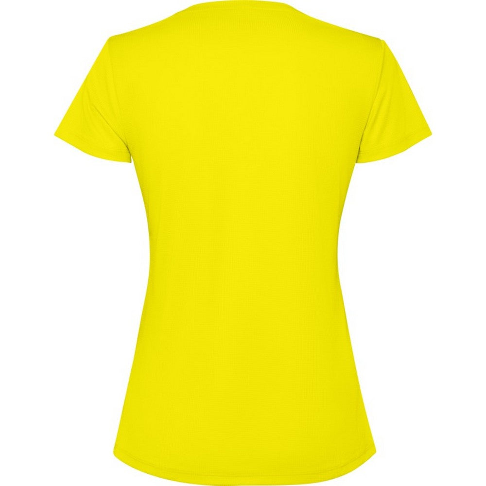 Fluorescent Yellow - Back - Roly Womens-Ladies Estoril Short-Sleeved T-Shirt