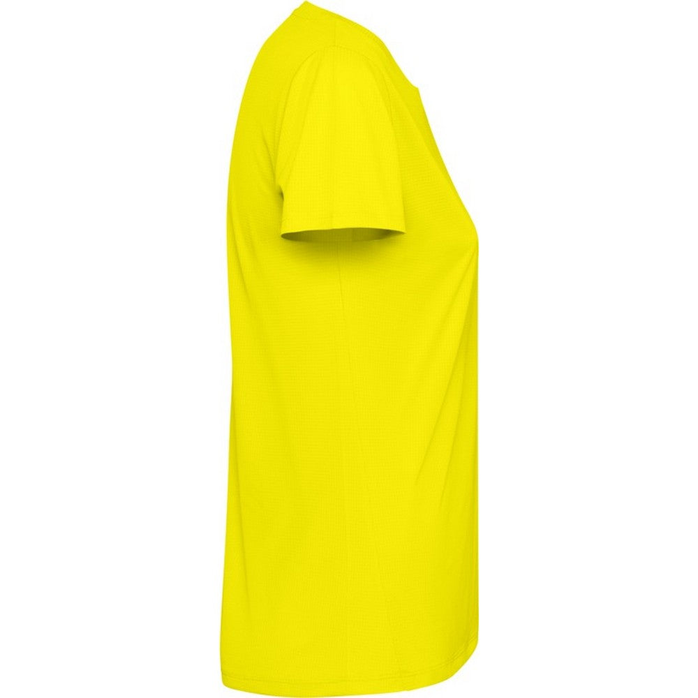 Fluorescent Yellow - Side - Roly Womens-Ladies Estoril Short-Sleeved T-Shirt