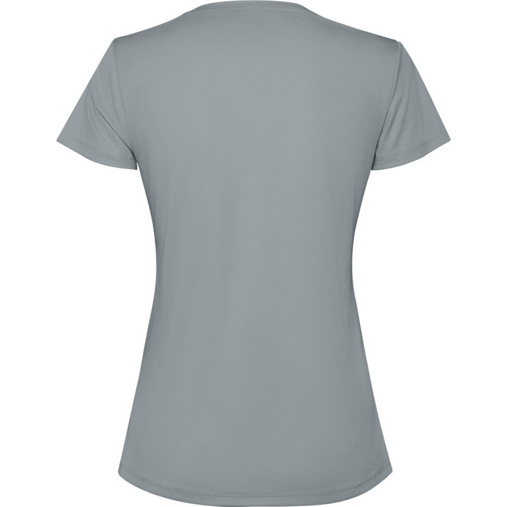 Grey - Back - Roly Womens-Ladies Estoril Short-Sleeved T-Shirt