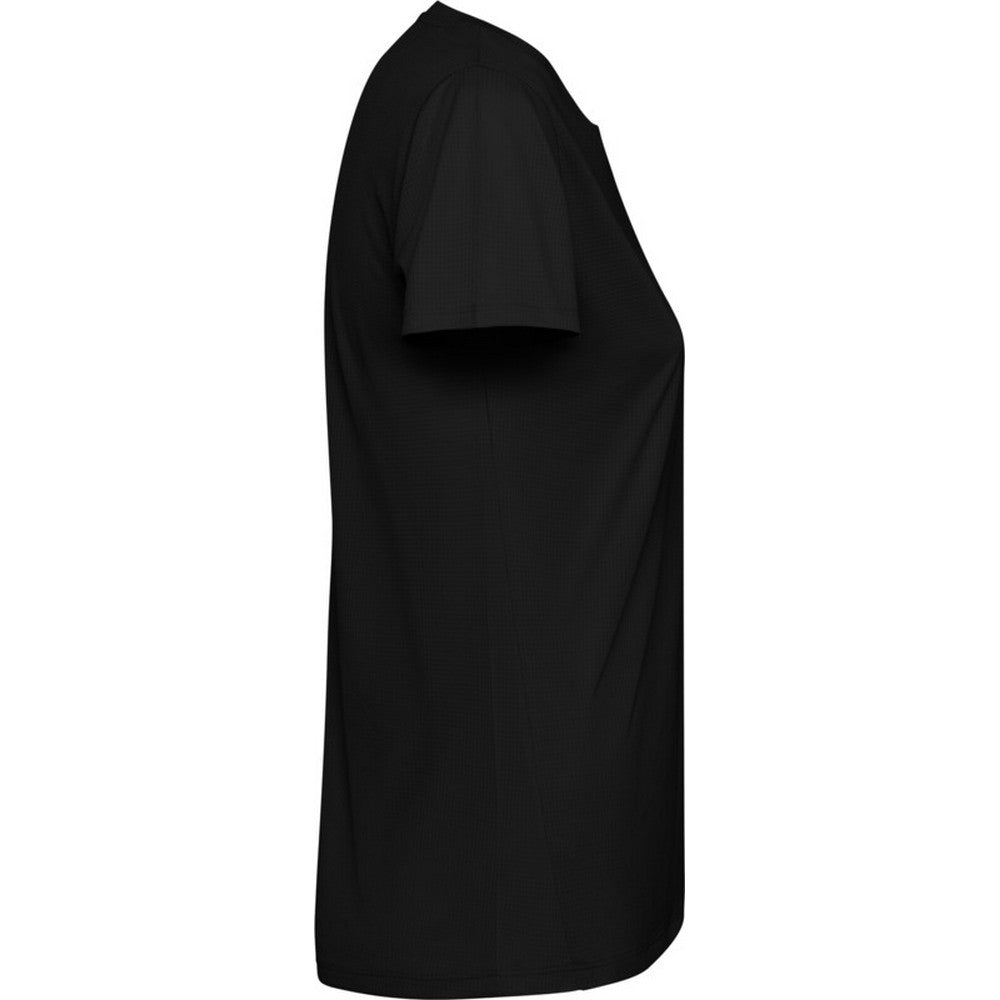 Solid Black - Side - Roly Womens-Ladies Estoril Short-Sleeved T-Shirt