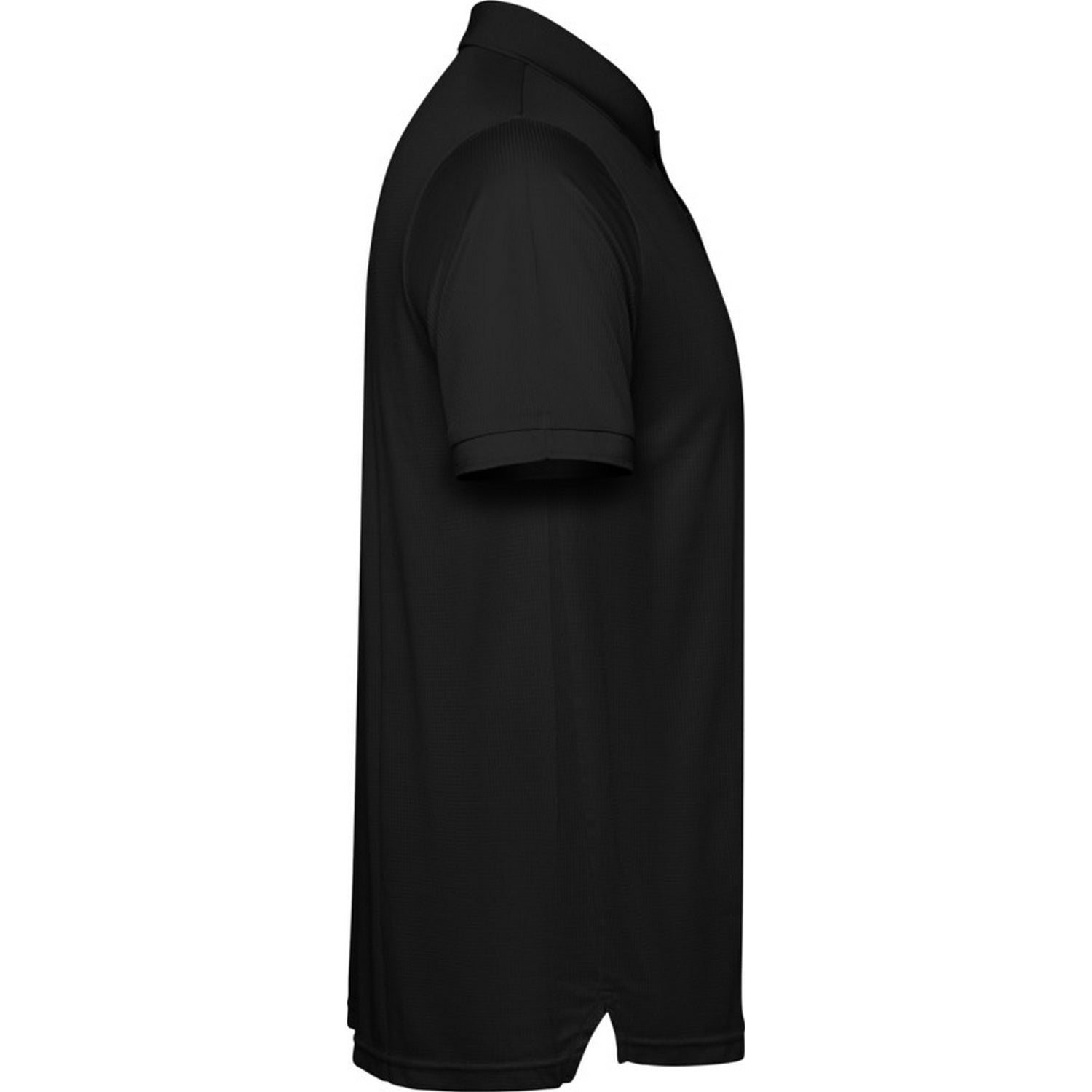 Solid Black - Side - Roly Mens Tormo Short-Sleeved Polo Shirt