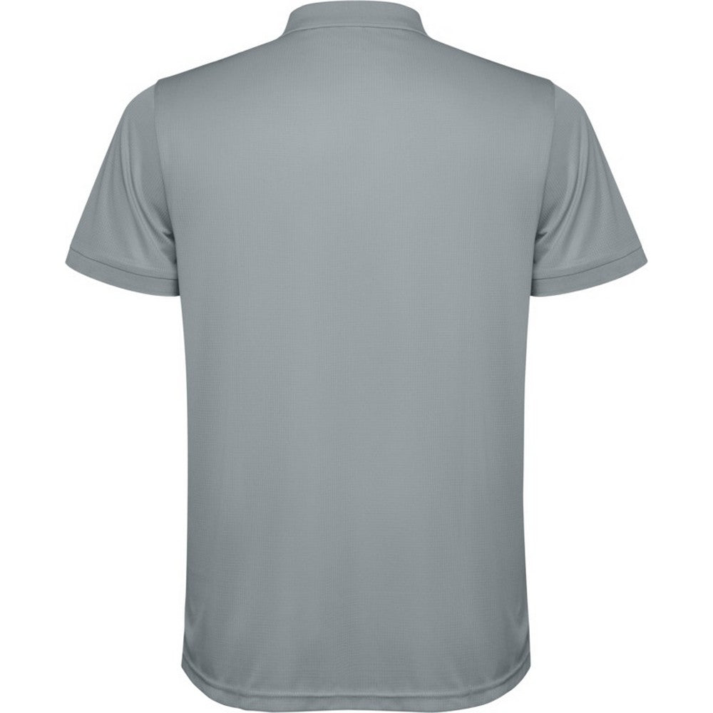 Grey - Back - Roly Mens Tormo Short-Sleeved Polo Shirt