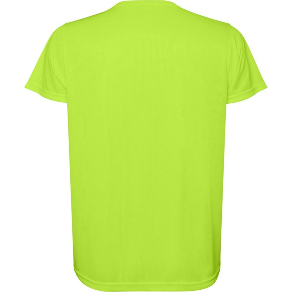 Fluorescent Green - Back - Roly Mens Estoril Short-Sleeved T-Shirt