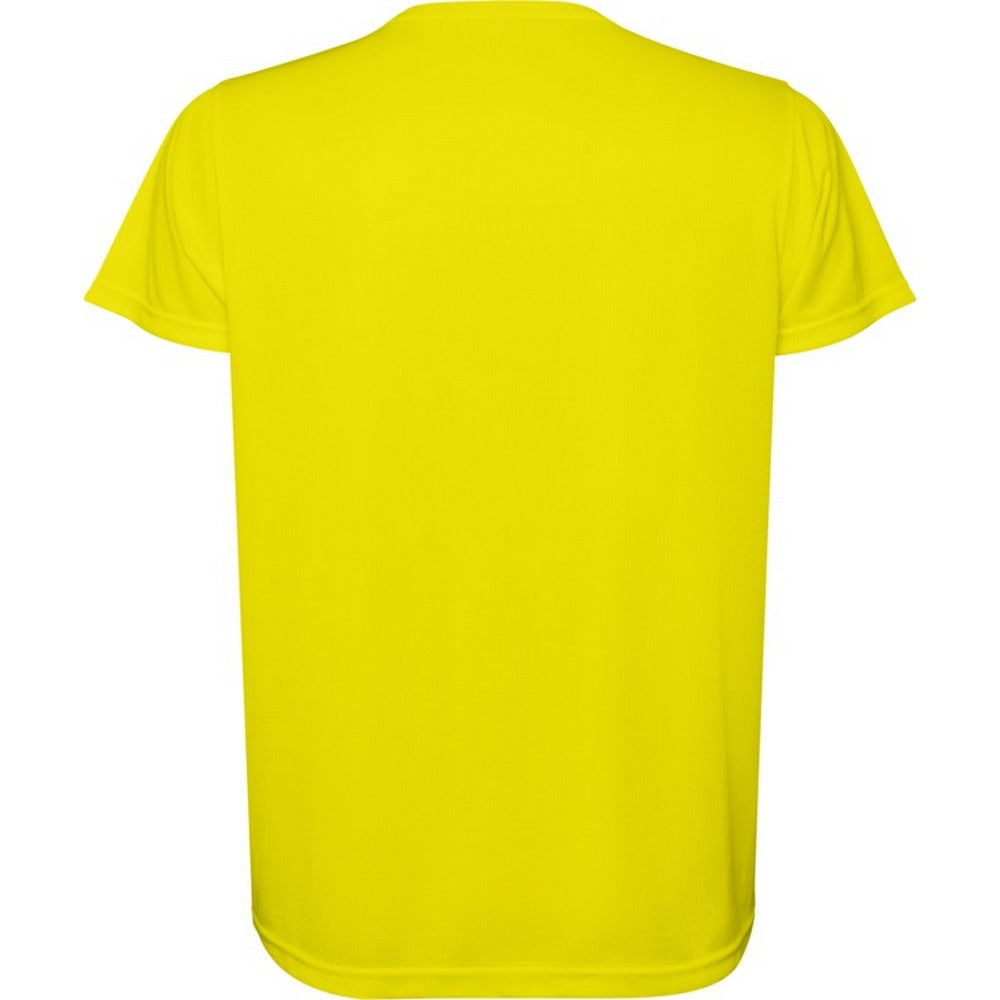 Fluorescent Yellow - Back - Roly Mens Estoril Short-Sleeved T-Shirt