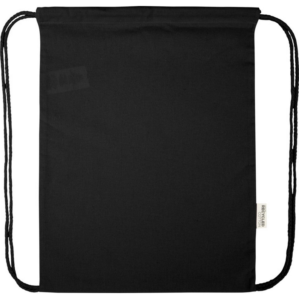 Solid Black - Front - Floso Oregon Recycled 5L Drawstring Bag