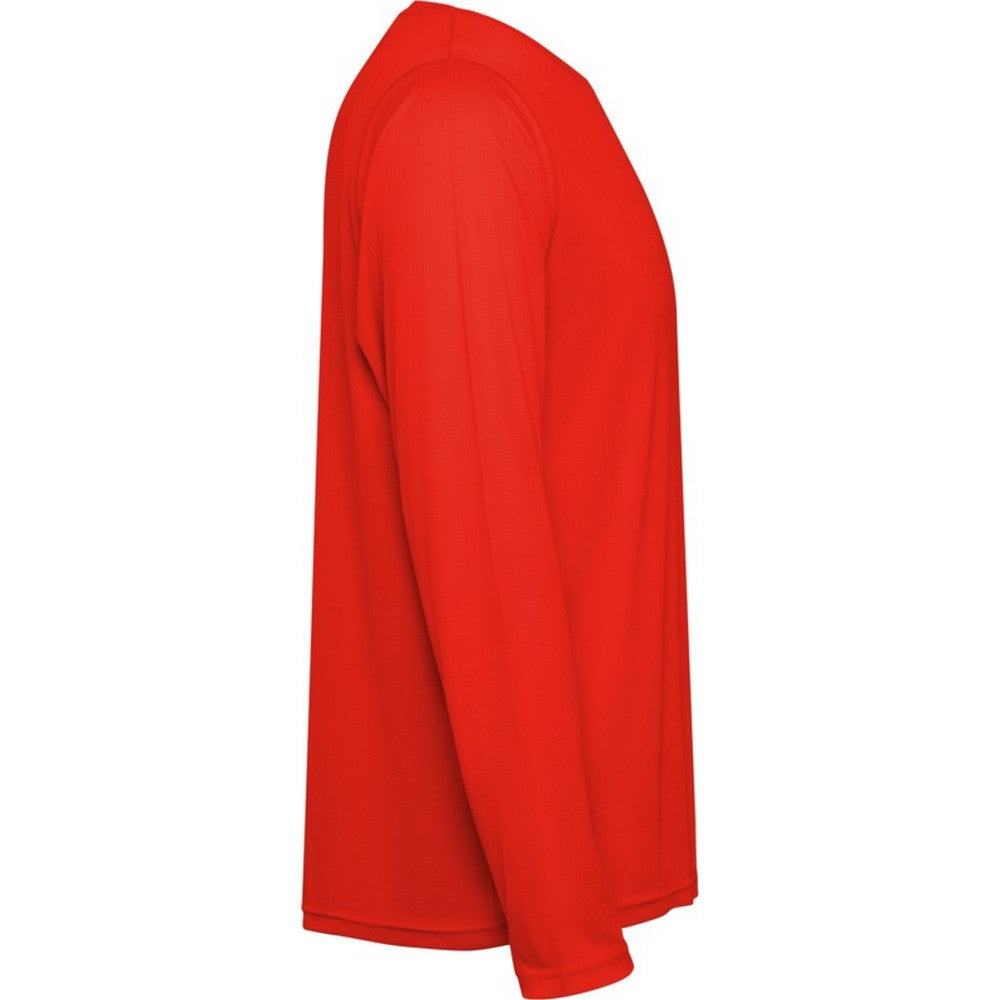 Red - Side - Roly Unisex Adult Estoril Long-Sleeved T-Shirt