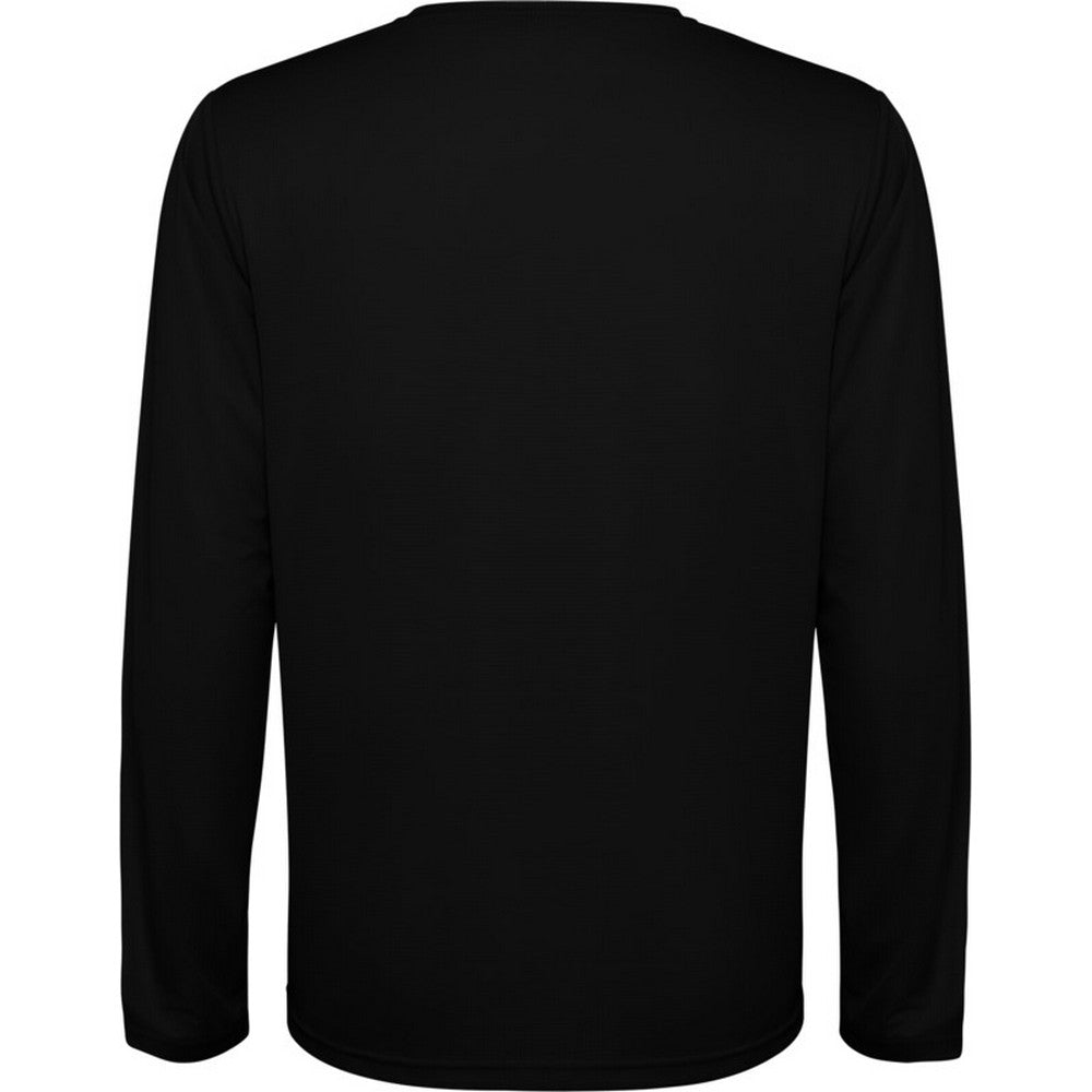 Solid Black - Back - Roly Unisex Adult Estoril Long-Sleeved T-Shirt