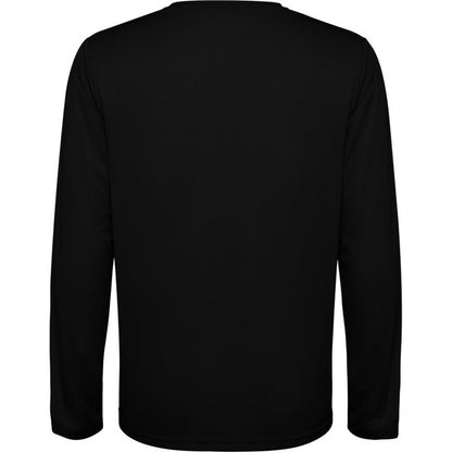 Solid Black - Back - Roly Unisex Adult Estoril Long-Sleeved T-Shirt