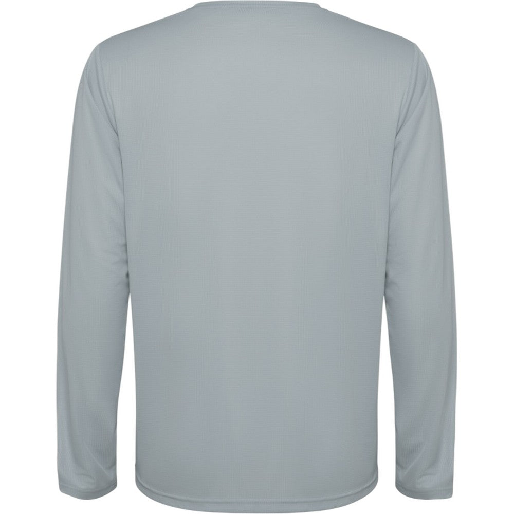 Grey - Back - Roly Unisex Adult Estoril Long-Sleeved T-Shirt