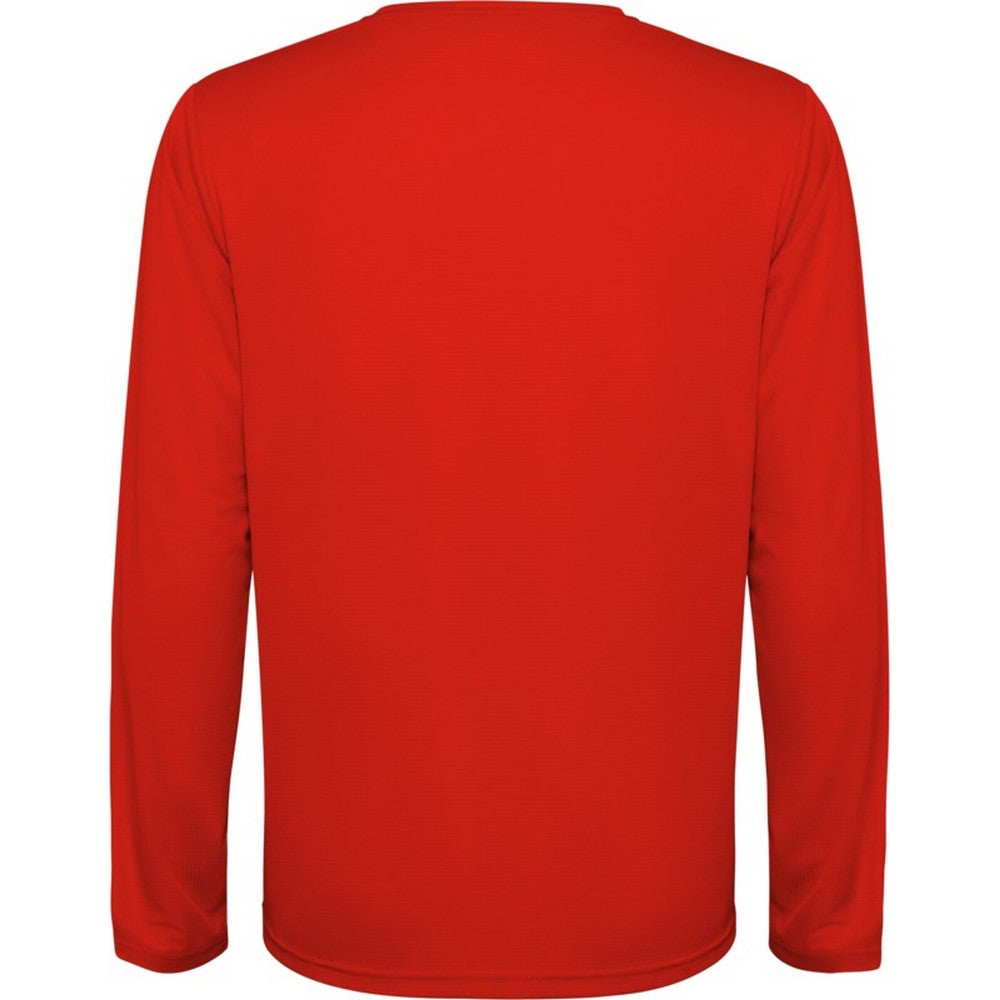 Red - Back - Roly Unisex Adult Estoril Long-Sleeved T-Shirt