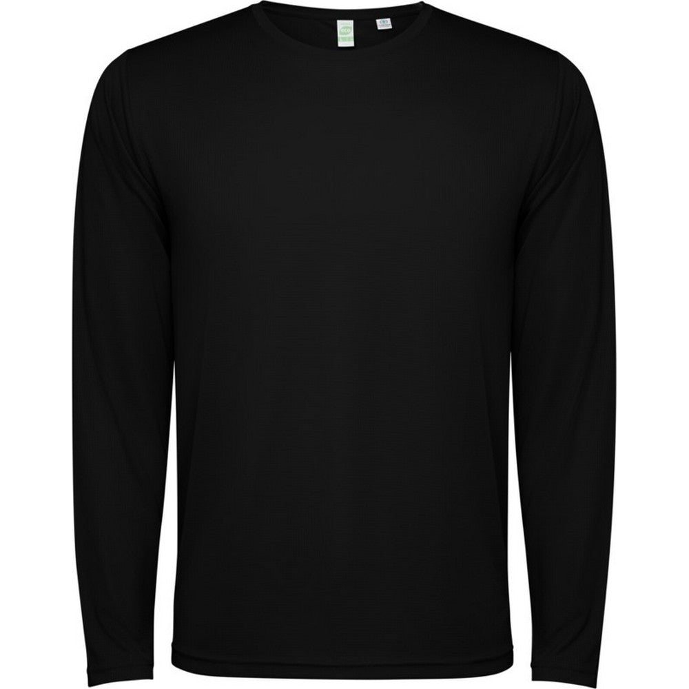 Solid Black - Front - Roly Unisex Adult Estoril Long-Sleeved T-Shirt