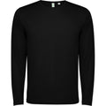 Solid Black - Front - Roly Unisex Adult Estoril Long-Sleeved T-Shirt