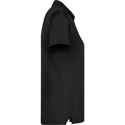Solid Black - Side - Roly Womens-Ladies Tormo Short-Sleeved Polo Shirt