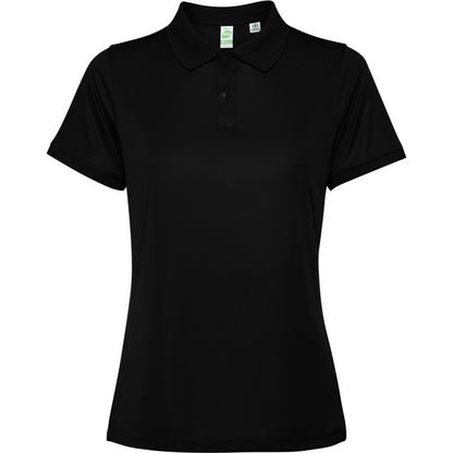 Solid Black - Front - Roly Womens-Ladies Tormo Short-Sleeved Polo Shirt