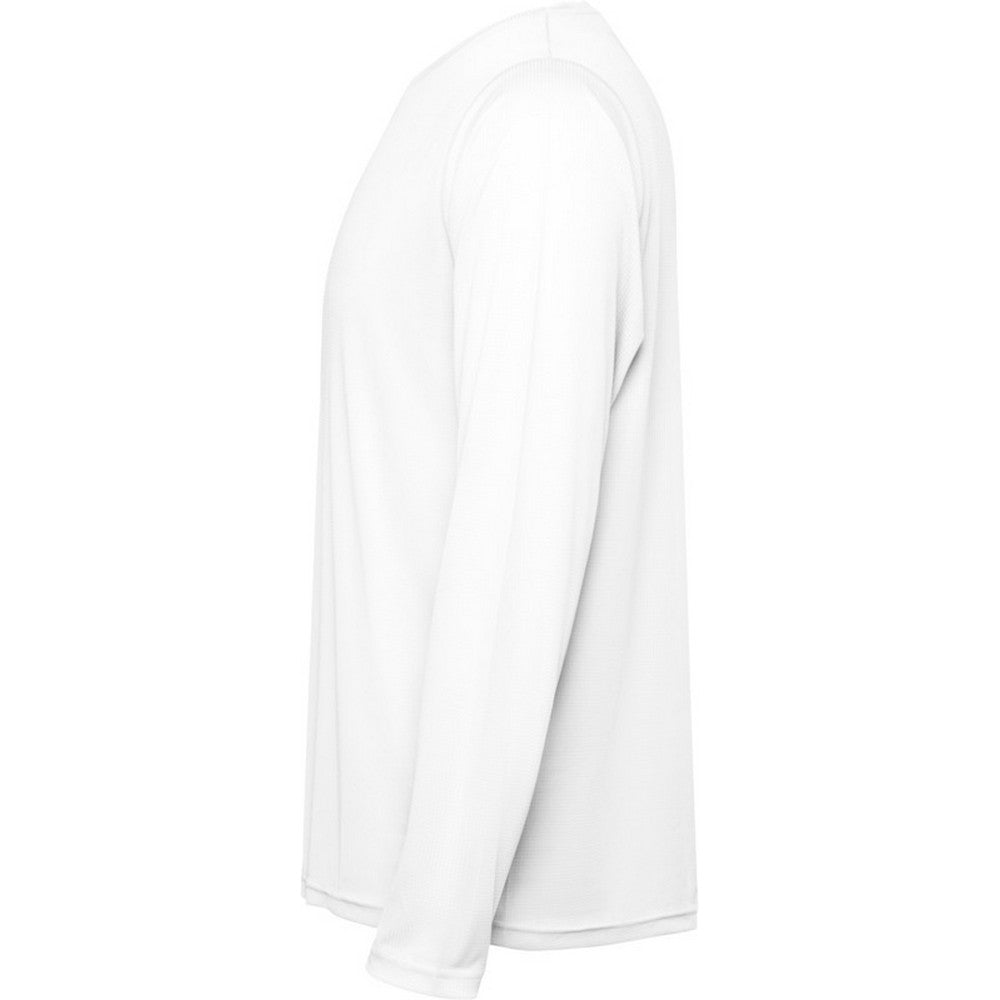 White - Lifestyle - Roly Childrens-Kids Estoril Long-Sleeved T-Shirt