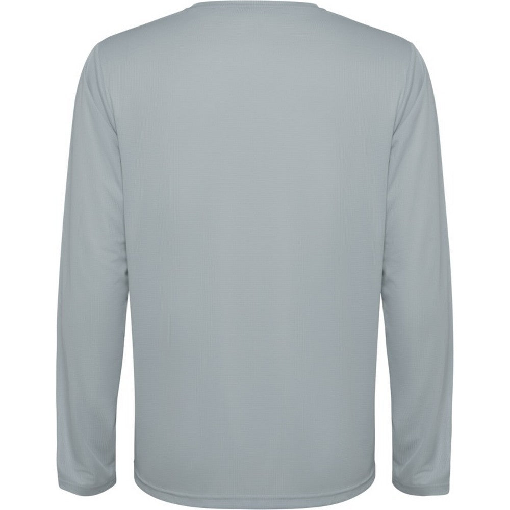 Grey - Back - Roly Childrens-Kids Estoril Long-Sleeved T-Shirt
