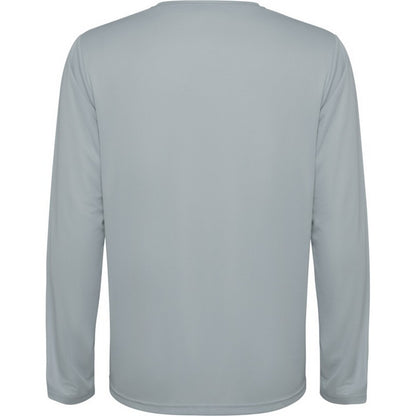 Grey - Back - Roly Childrens-Kids Estoril Long-Sleeved T-Shirt