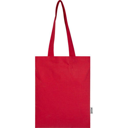 Red - Side - Floso Madras Recycled Cotton 7L Tote Bag
